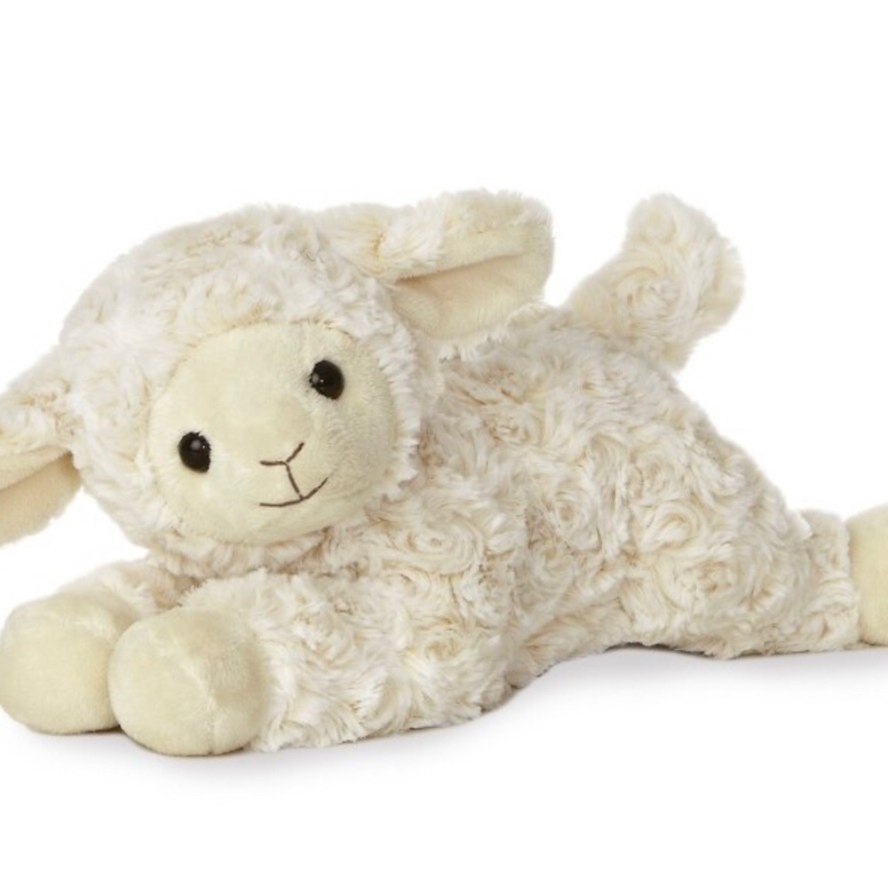 Ebba Aurora World Ivory/Cream Musical Lamb Plush Animal Stuffed Toy 12 inches L